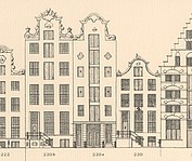 Keizersgracht 220, 220a en220b  Tekening Caspar Philips